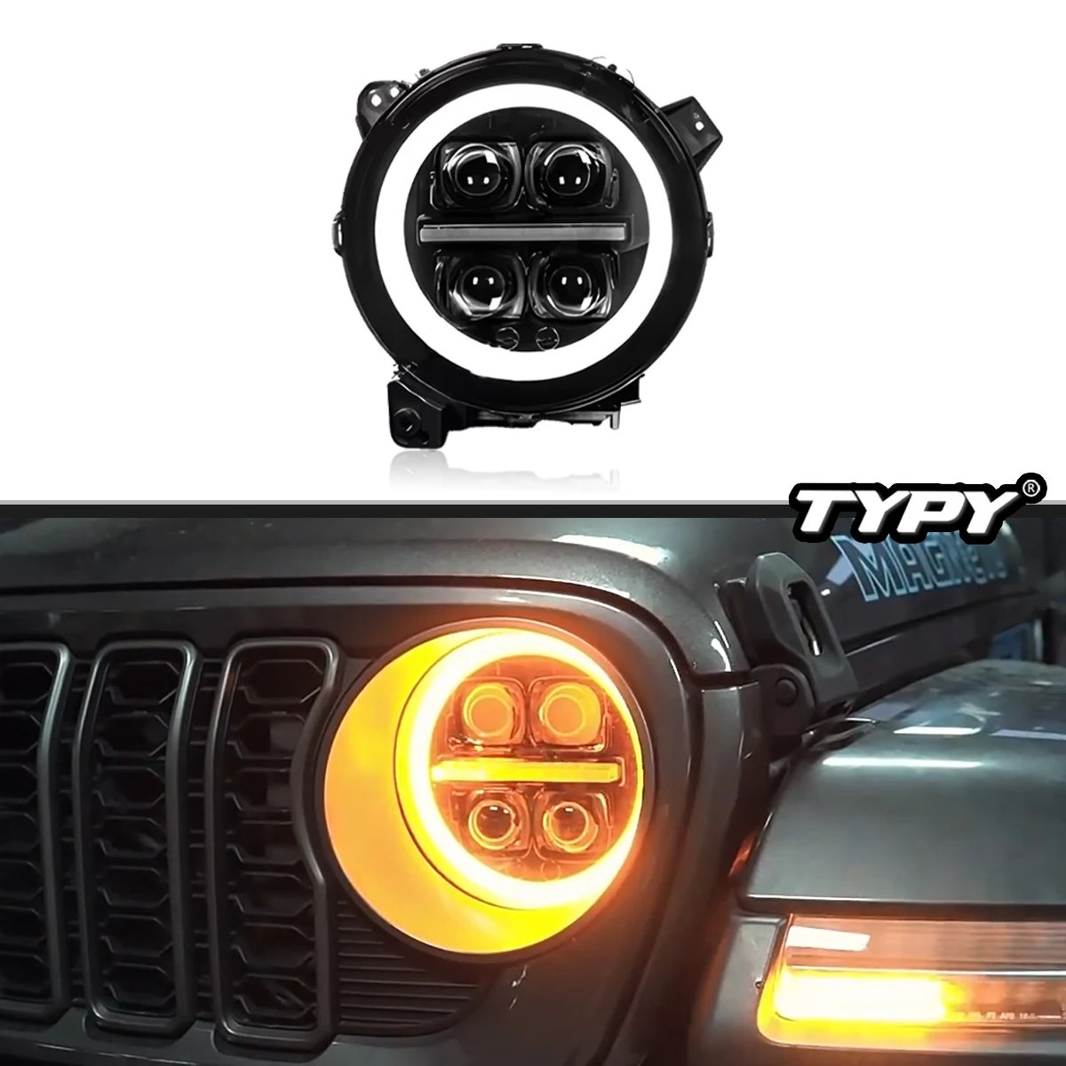 

TYPY New LED Head Lamp Upgrade Modified For Jeep Wrangler JL Headlight 2018-2024 Dynamic Signal Head Lamp Auto Accessories