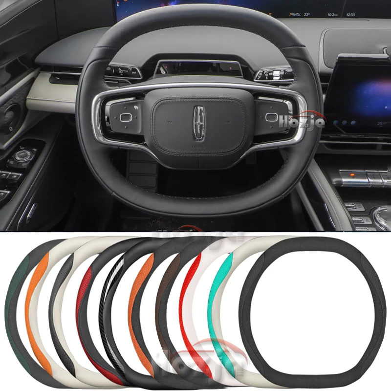 

Leather Car Steering Wheel Cover for Lincoln Nautilus 2023 2024 2025 Non-slip Car-styling Auto Accessories