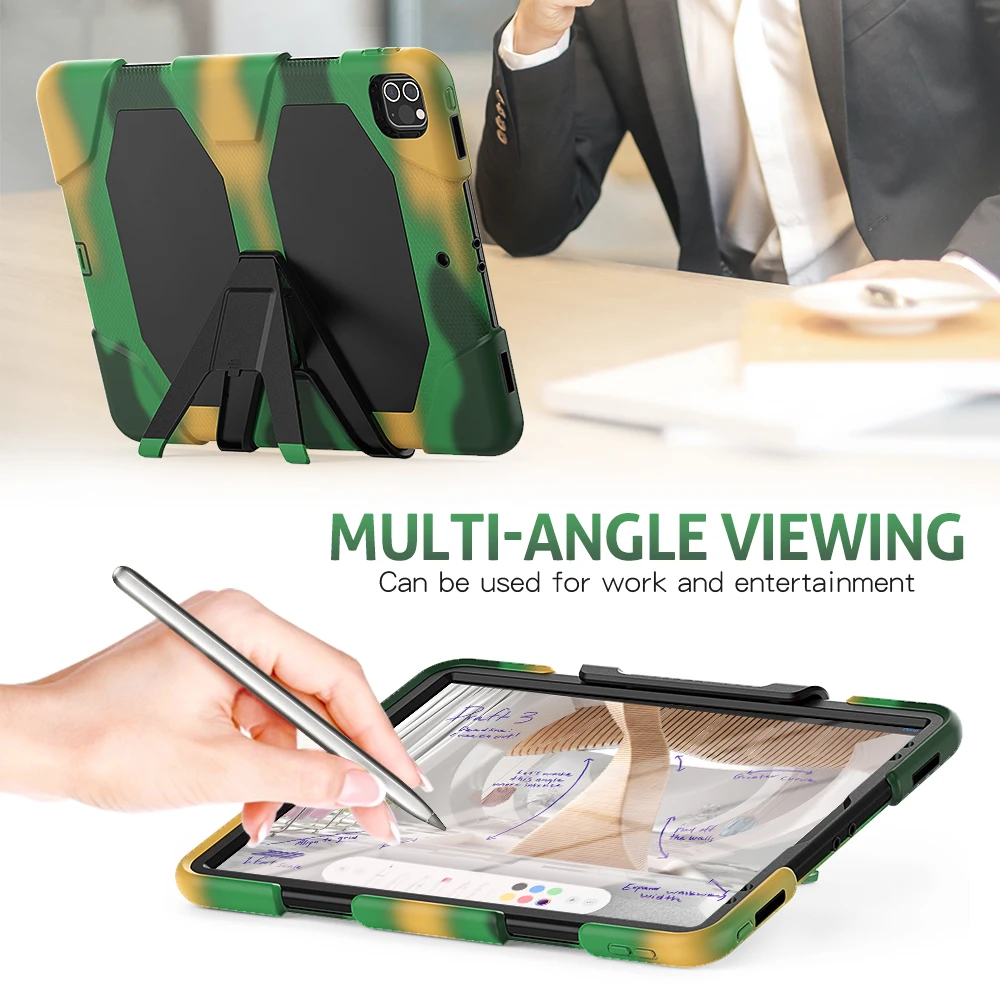 مع حافظة كمبيوتر لوحي بشاشة PET لجهاز iPad Pro 12.9 12 9 6th 4th 5th 3rd 2022 2021 2020 2018 حافظة Fundas سيليكون PC Stand Shell #6
