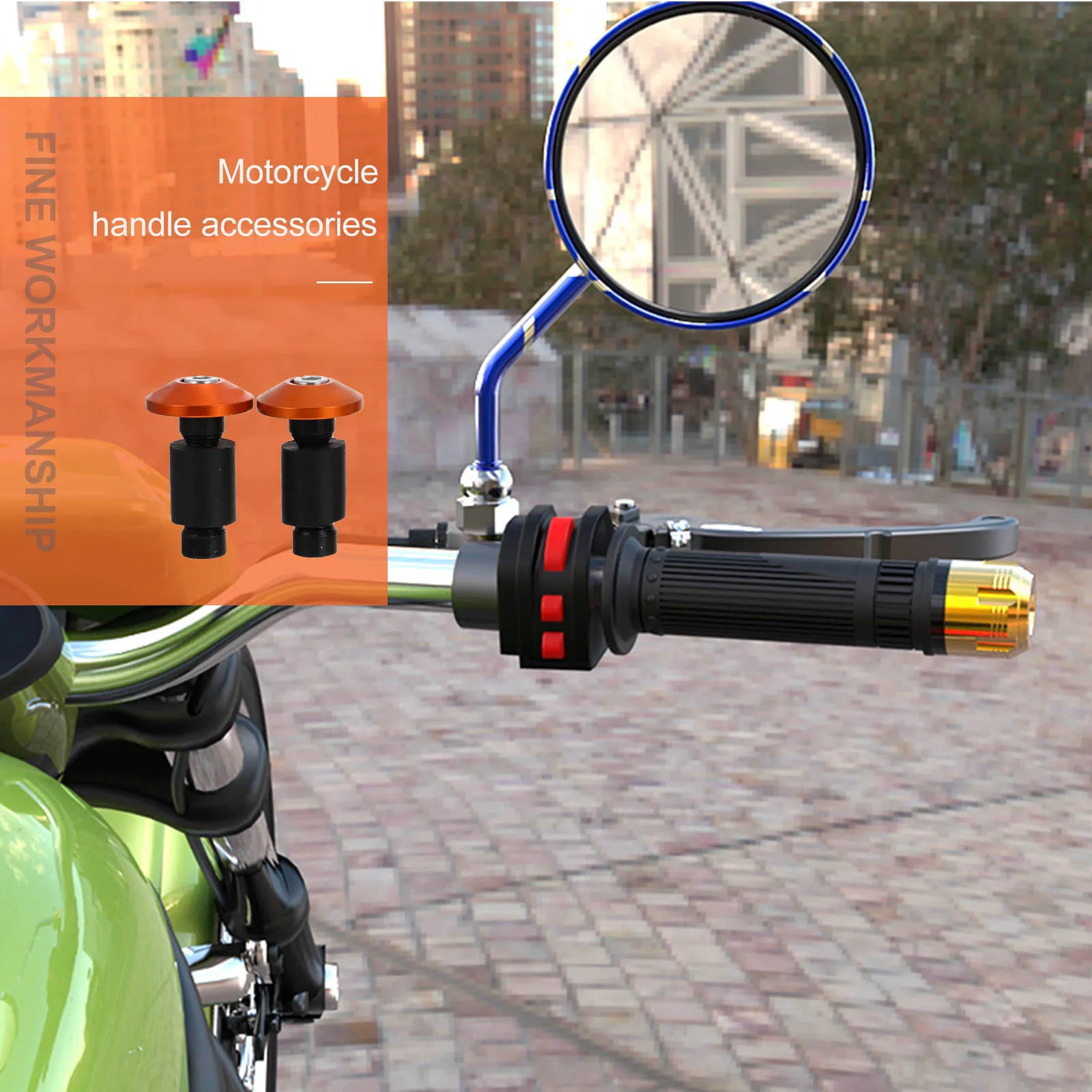 

2pcs H Grip Plug Balance Aluminum Alloy Durable Motorbike Ends Protective Accessories H Plugs Refit Motorcycle Dust