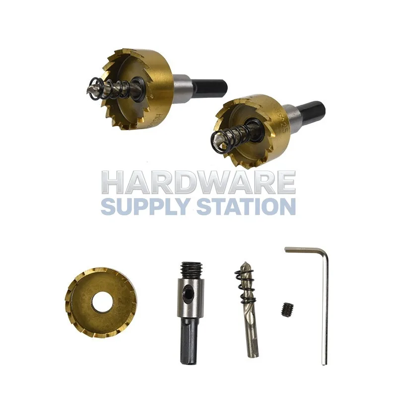 

5-Piece Golden Serrated Hole Saw High-Efficiency Labor-Saving Drilling 16-30mm Aluminum Iron Plate Drilling Accessory
