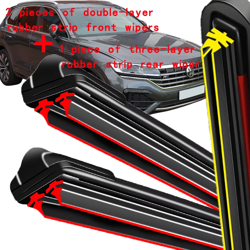 

For Volkswagen VW Touareg 3 2018-2023 2019 2020 Wiper Front & Rear Wiper Blades Windshield Windscreen Window Brushes 26"+21"+14"