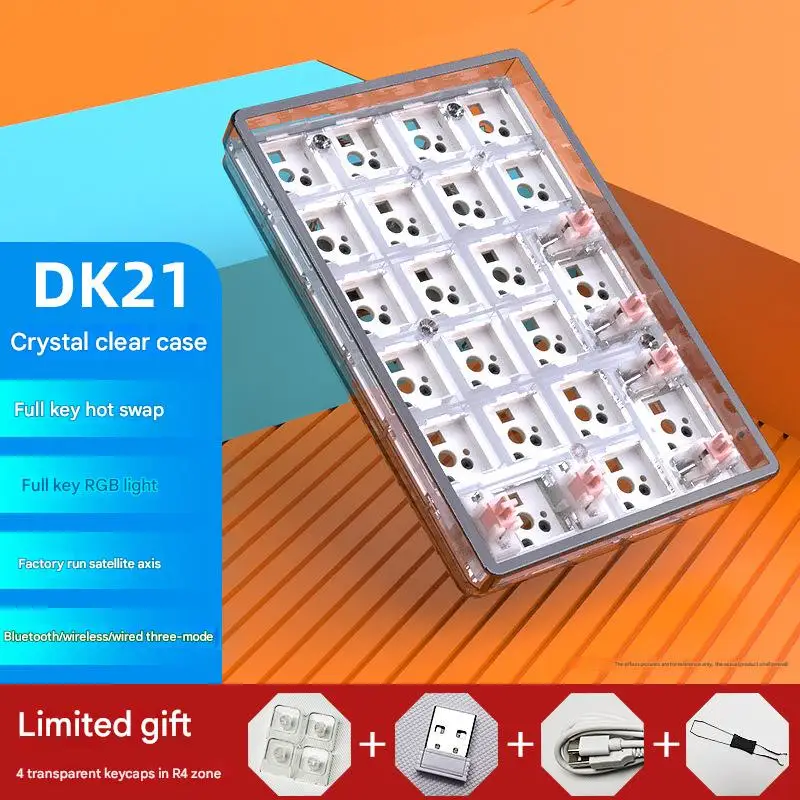 HJSDZHI DK21 RGB 2.4Ghz  Bluetooth  Wireless Triple-mode Connected Mechanical Numeric Keypad  for Data Entry and Efficiency