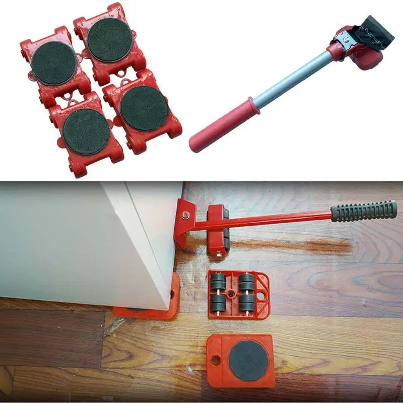 Molf Furniture Mover Tool Transper Đuôi xe hạng nặng chuyển 4 bánh xe lăn với bộ 1 thanh