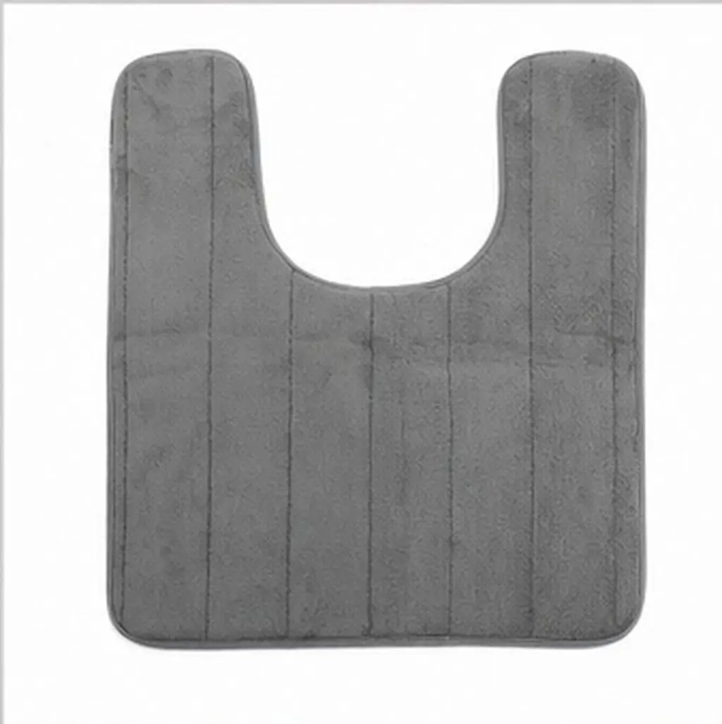 50x60cm Memory Closestool Floor Mat Chic Workmanship Soft Touch Non-Slip Backing Bathroom Carpet for Toilet Area Easy Clean Dark