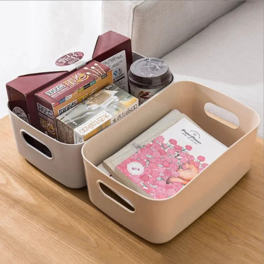 Office snack storage basket kitchen bedroom storage basket three sizes rectangular cosmetics classification box