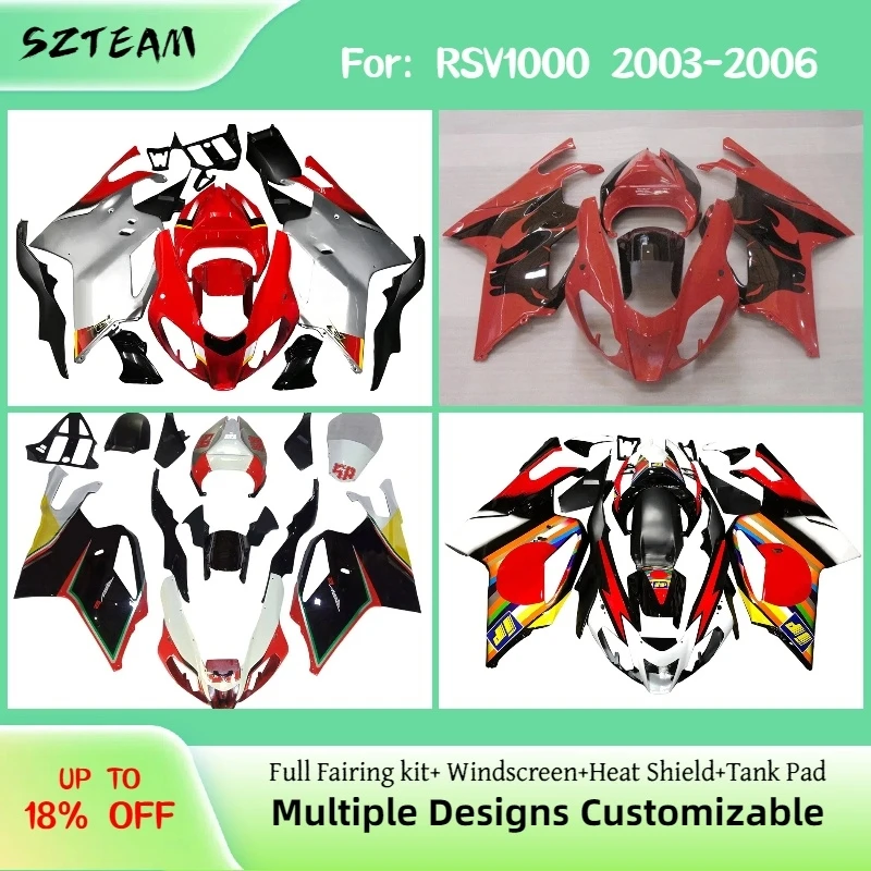 

Полный комплект обтекателей для Aprilia RSV1000 2003-2006, АБС-пластик, литье под давлением, для мотоциклов RS1000 RSV4 1000 PRO-2