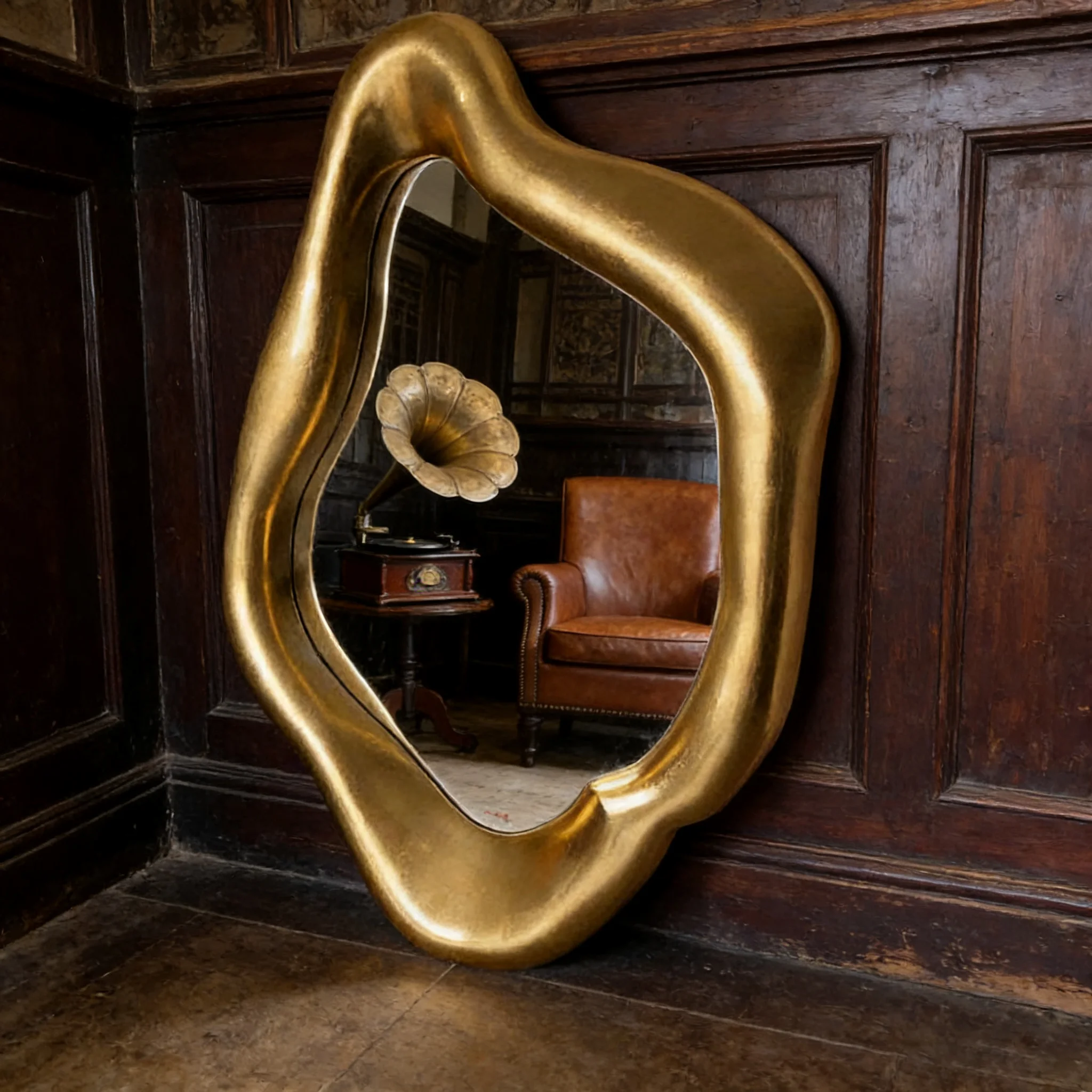 Vintage Art Deco Irregular Frame Wall Mirror Luxury Modern Design For Hotel Lobby Wedding Event Decor