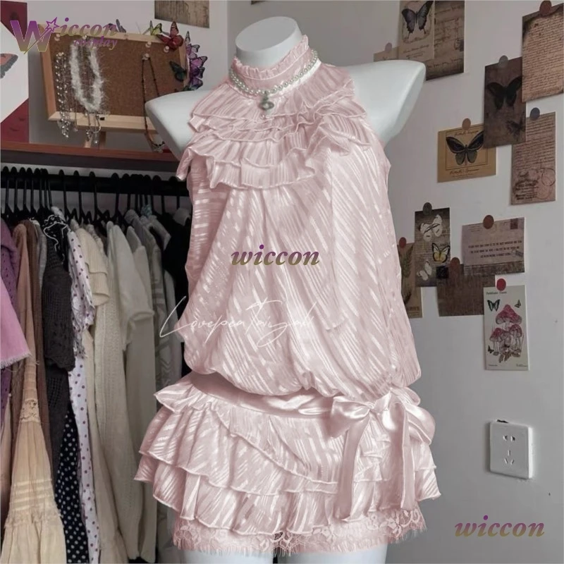 زي أنيمي نانا كوماتسو نانا نمط Ichinose تأثيري حلي الوردي خمر الزي الرجعية تنورة Bowknot الرسن الدانتيل العلوي المتدرج #1