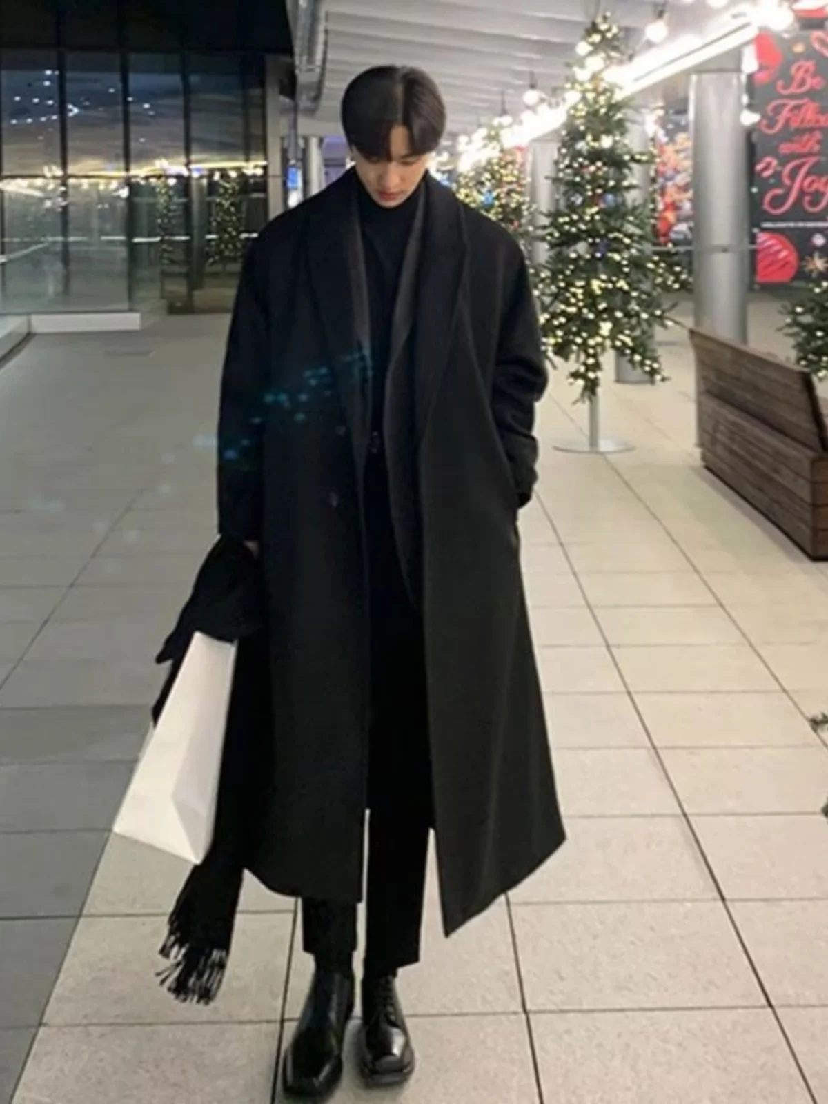 

Wool Blend Coats Winter Vintage Mans Buttoned Front-Close Traditional Classic Conservative Practical Functional Retro Formal Ins