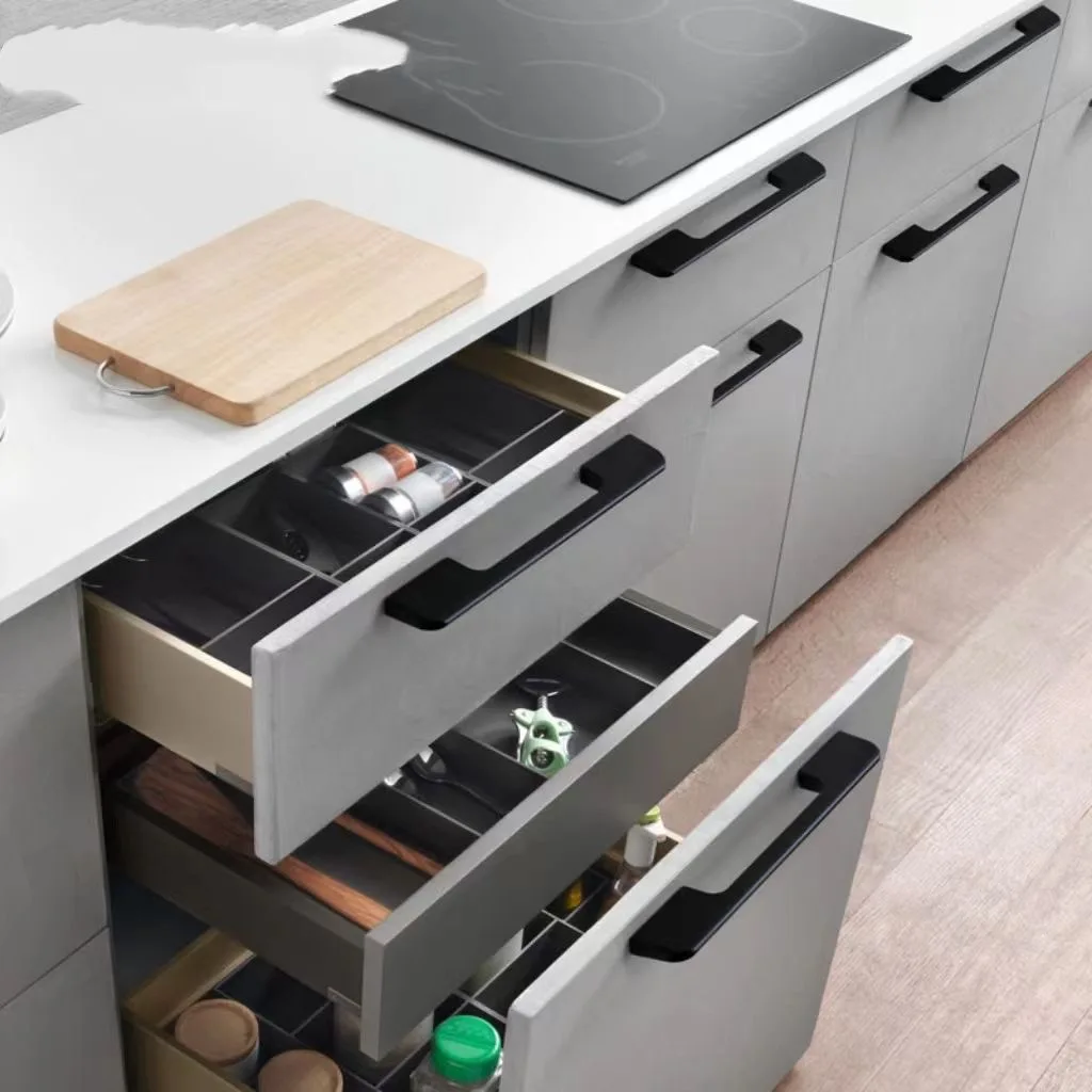 1000 مللي متر الذهب الأسود المخفية مقابض للخزانة سبائك الألومنيوم مقابض المطبخ خزانة تسحب مقابض أدراج أثاث غرفة الباب الأجهزة #3