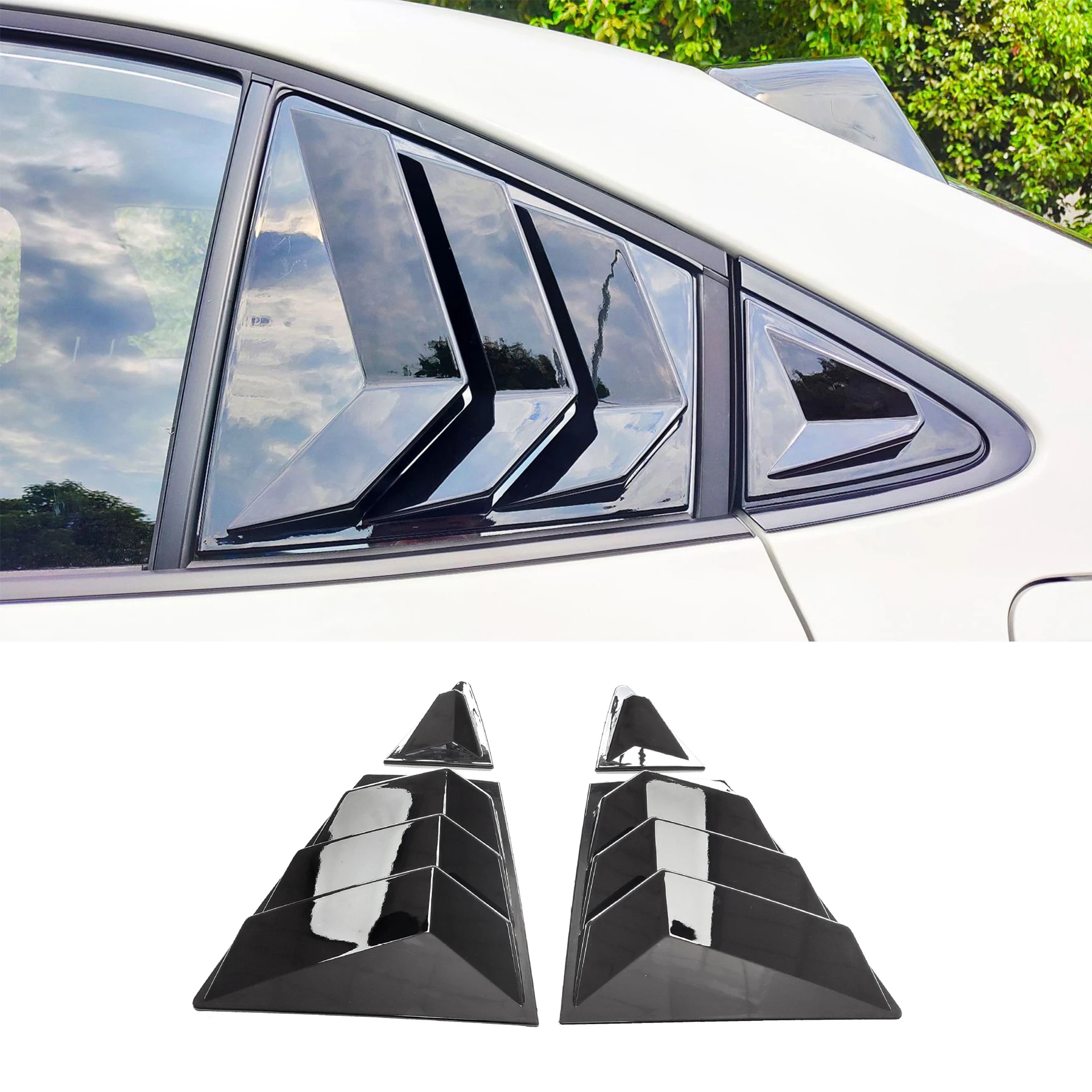 For Toyota Corolla Sedan 2019 2020 2021 2022 2023 Rear Side Window Louvers Air Vent Scoop Shades Sticker Car Accessories