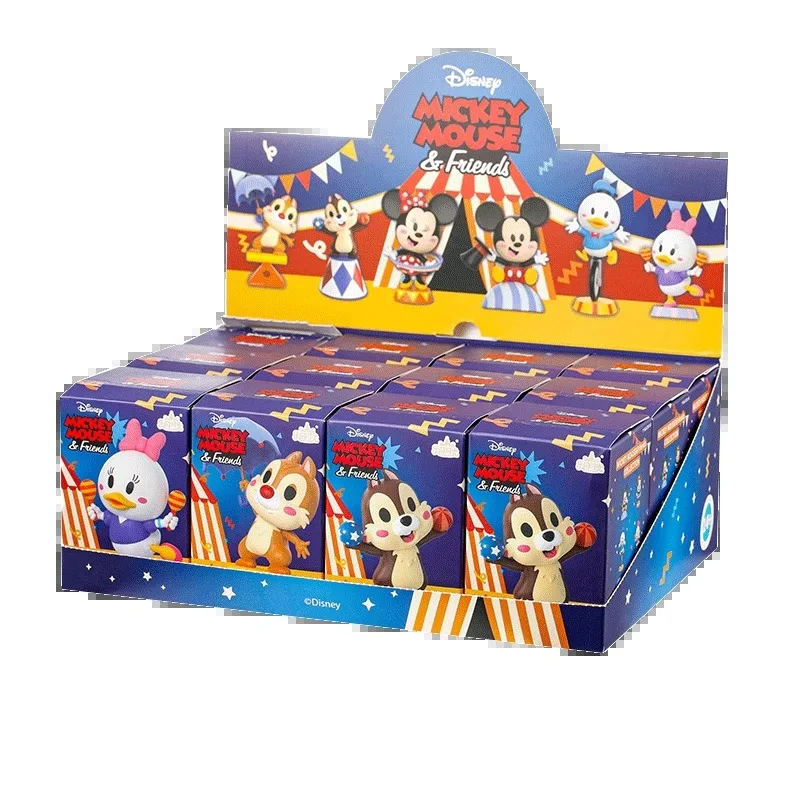 Disney Mickey famille cirque série jouet à la mode poupées ornements mignons Anime jouet figurines boîte aveugle Minnie Mickey Donald canard