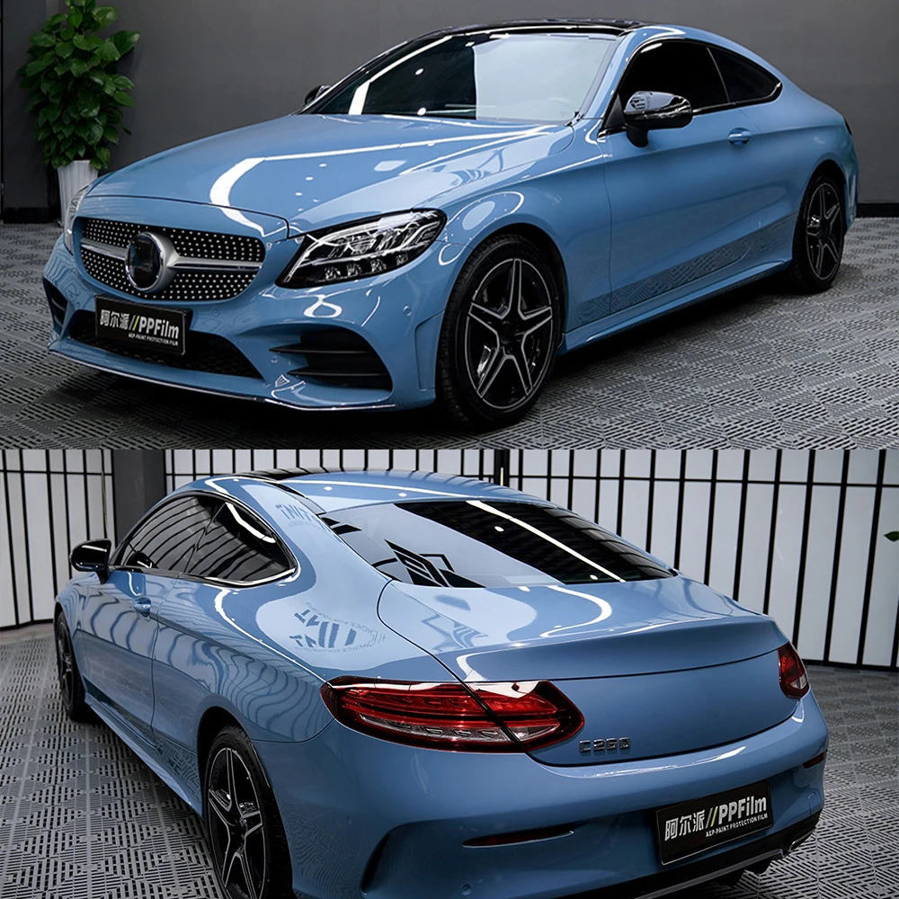 

PET Original China Blue Highest quality super gloss vinyl wrap true Gloss Ceramic Blue vinyl wrap Plastic liner for Vehicle wrap