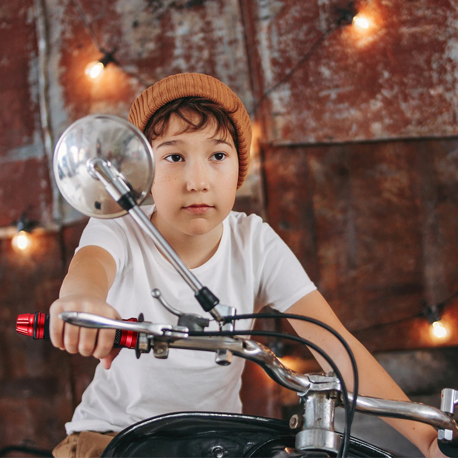 

1Pair Motorcycle Handlebar Grip Anti Slip Durable Sturdy Practical Long Time Use Easy Install Match New Look Motorbike Hand