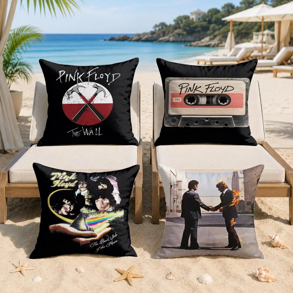 P-Pink Rock F-Floyd BAND Cushion Cover Silky Short Plush Invisible Zipper Dustproof Sofa Pillow Case For Home Decor