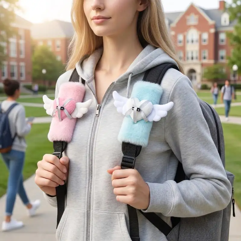 Cartoon Safety Belt Shoulder Cover Plush Fixed Doll: 1Pc Sweet Cute Auto Interior Styling Soft Fashion