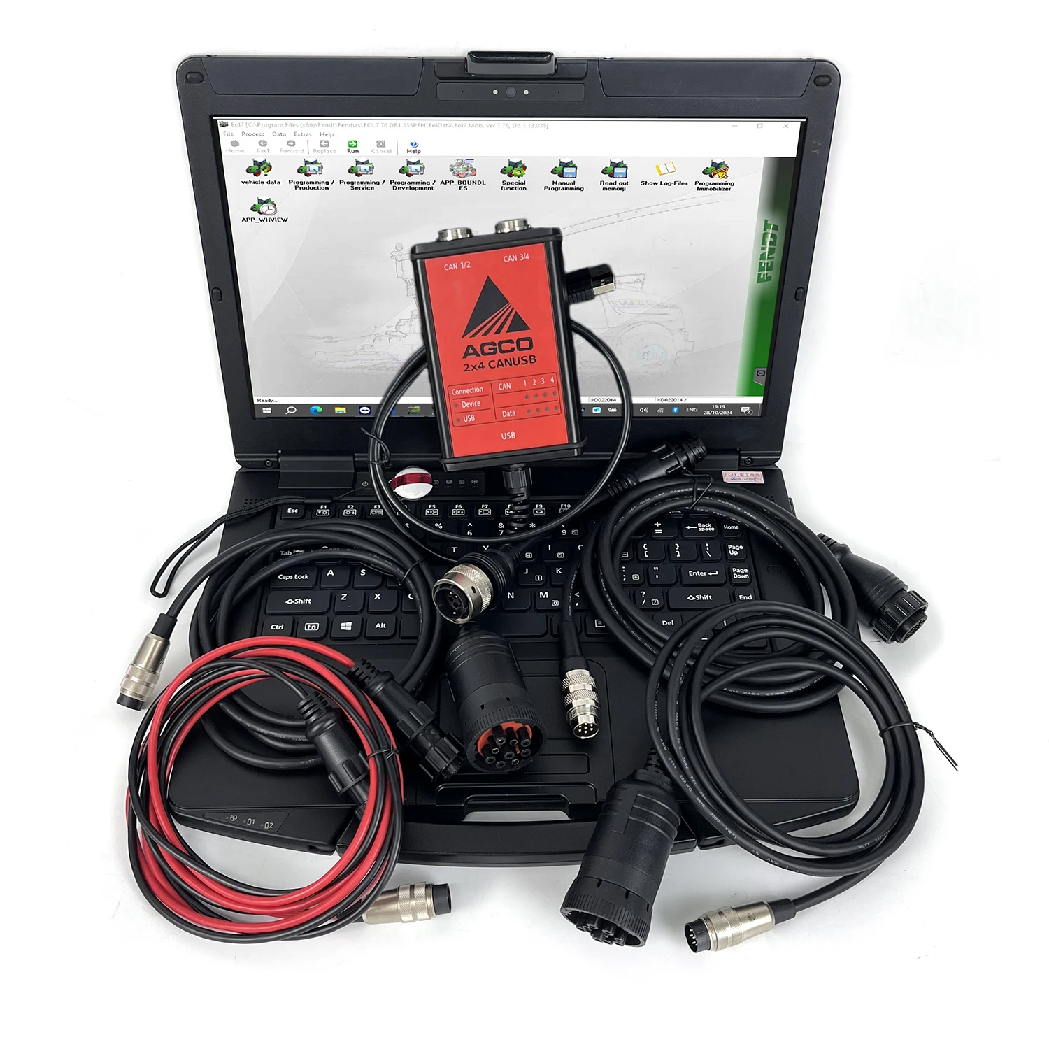 CF54 Laptop For AGCO CANUSB EDT Interface OEM For Massey Ferguson Fendt AGCO Tractor Electronic Diagnostic Tool with key dongle