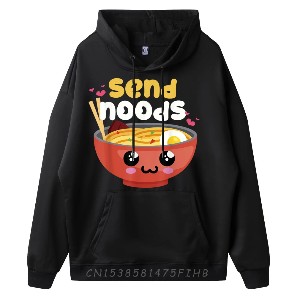 Ramen Lovers Send Noods Funny Japanese Teehoodie Polyester Hoodie Men Vintage Christmas Sweater