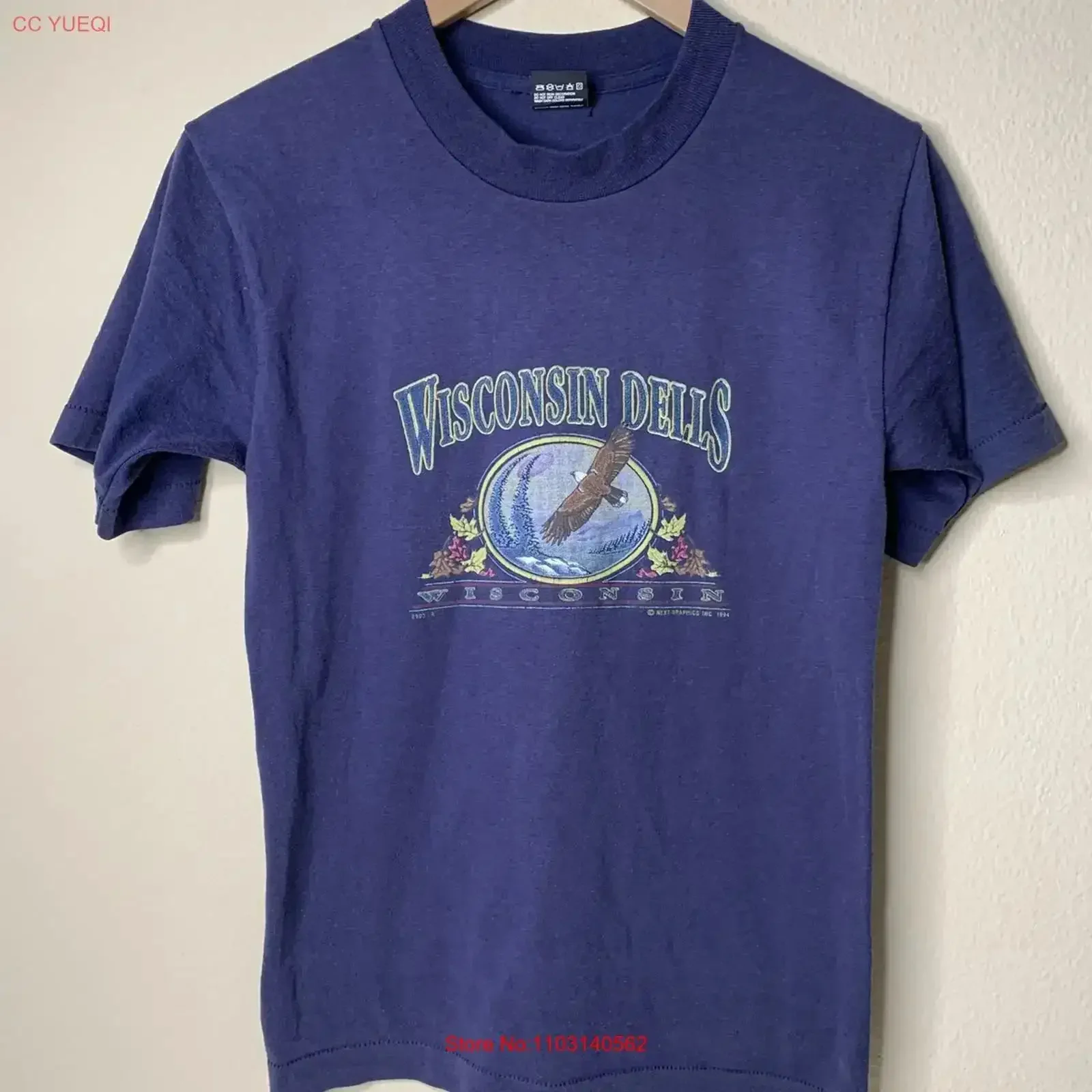 Vintage Wisconsin Dells T Shirt Mens Sz S Nature Tourist Art 90s Washed fashion Comfortable homme Breathable vintage Washed