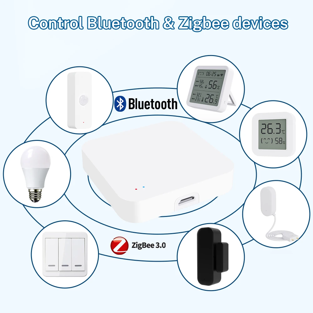 Tuya Zigbee Wireless Hub Bluetooth-Kompatibel Gateway Für Smart Home Automation Über Smart Life APP Funktioniert mit Google Home Alexa