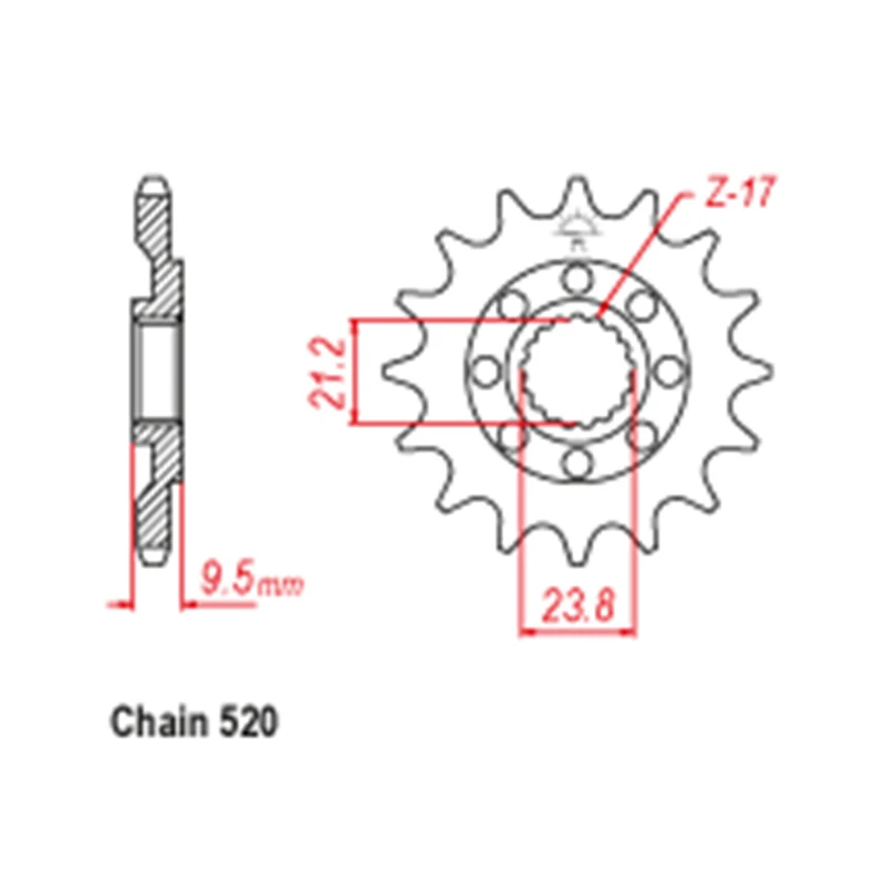 OZOEMPT 520-13T Motorcycle Front Sprocket Apply to CRF450 R-2,3,4,5,6,7,8,9,A,B,C,D,E  CRF450 R-K,R-L,R-M,R-N,R-P   RWE-K,L,M