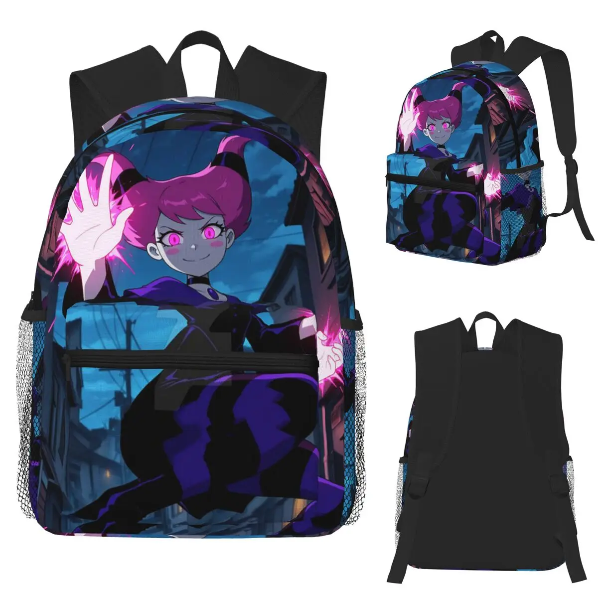 Cartoon Teen Titans Go Jinx Studentenrucksack, Schultasche, Wandern, Reisen, Tagesrucksack für Jungen und Mädchen, modische Büchertasche, Umhängetaschen