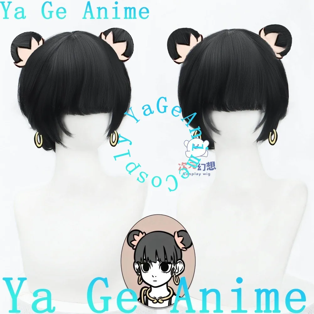 

Парик для косплея Нэчжа, черный, с двойными пучками и заколками-крабами, в китайском стиле, для исторических и фэнтезийных косплеев