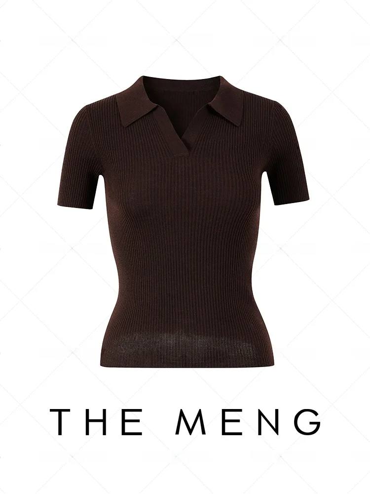 

Женский модный летний трикотажный свитер из 100% шерсти Meng High Quali, приталенный, стандартной длины