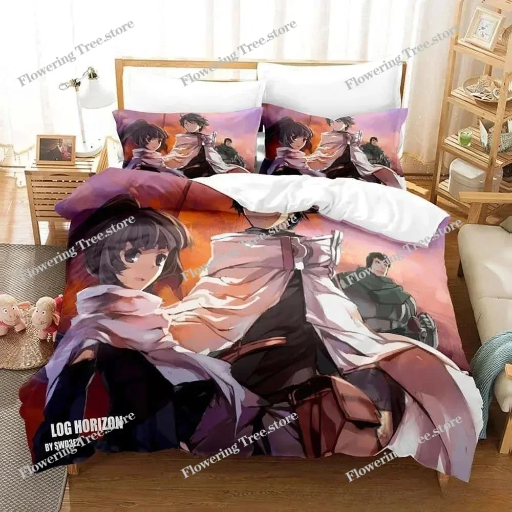 

3D Cartoon Log Horizon Bedding Set Single Twin Full Queen King Size Bed Set Adult Kid Bedroom Duvet cover Sets For Home Textiles