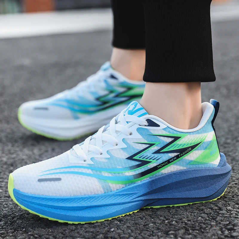 Men's Brand Running Shoes, Mesh Breathable Outdoor Lightweight Running Shoes, Fashionable Marathon Running Shoes