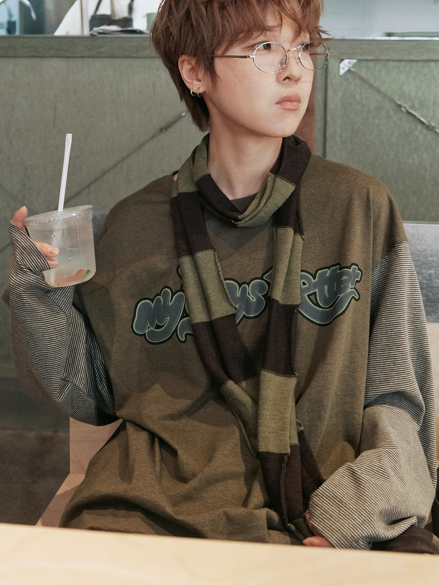 

Ретро американский цвет Blo Striped Sve Свободный принт Base irt Весенняя длинная футболка Sve круглый Ne Женский повседневный хлопковый топ