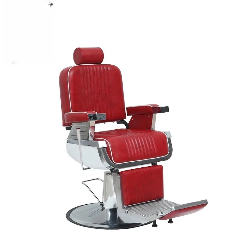 

Burgundy Hydraulic Bar Chair 360 ° Rotating Recumbent Pedal Barber Shop Barber Chair