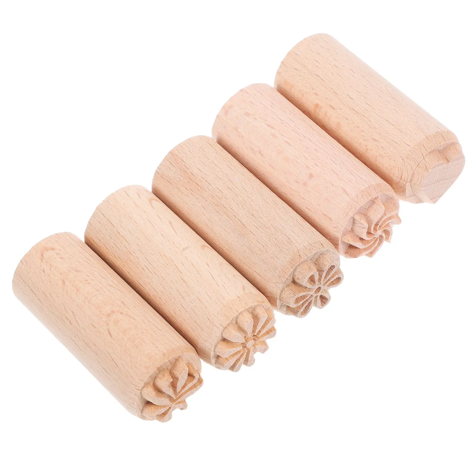 

2cm Wooden Stamp Brotstam Stamps for Crafts and Kits DIY Clay Printing Blocks Natural Handle