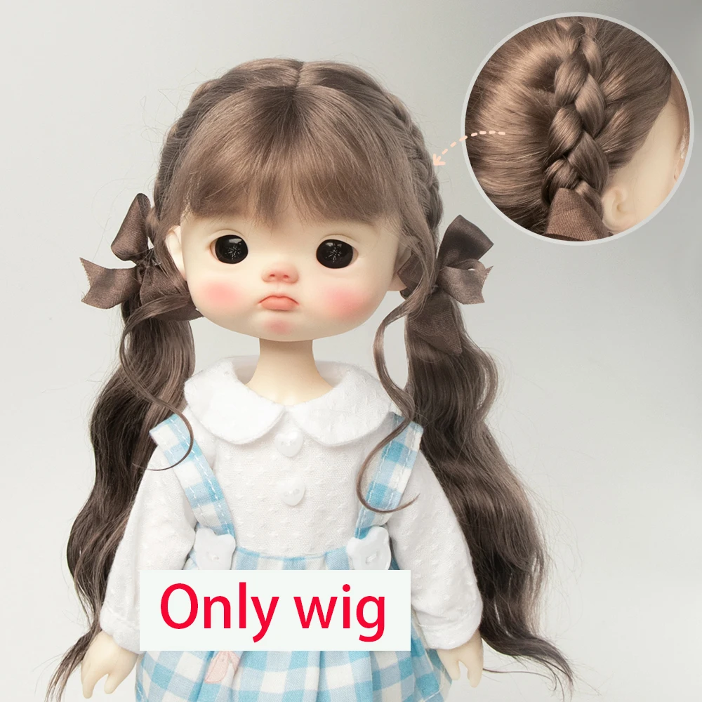 柔らかくて長いbjd人形のショールヘア,bjd sd bjdアクセサリー,長いツイストバンズ,ショール,短い髪,7〜8インチ,40cm