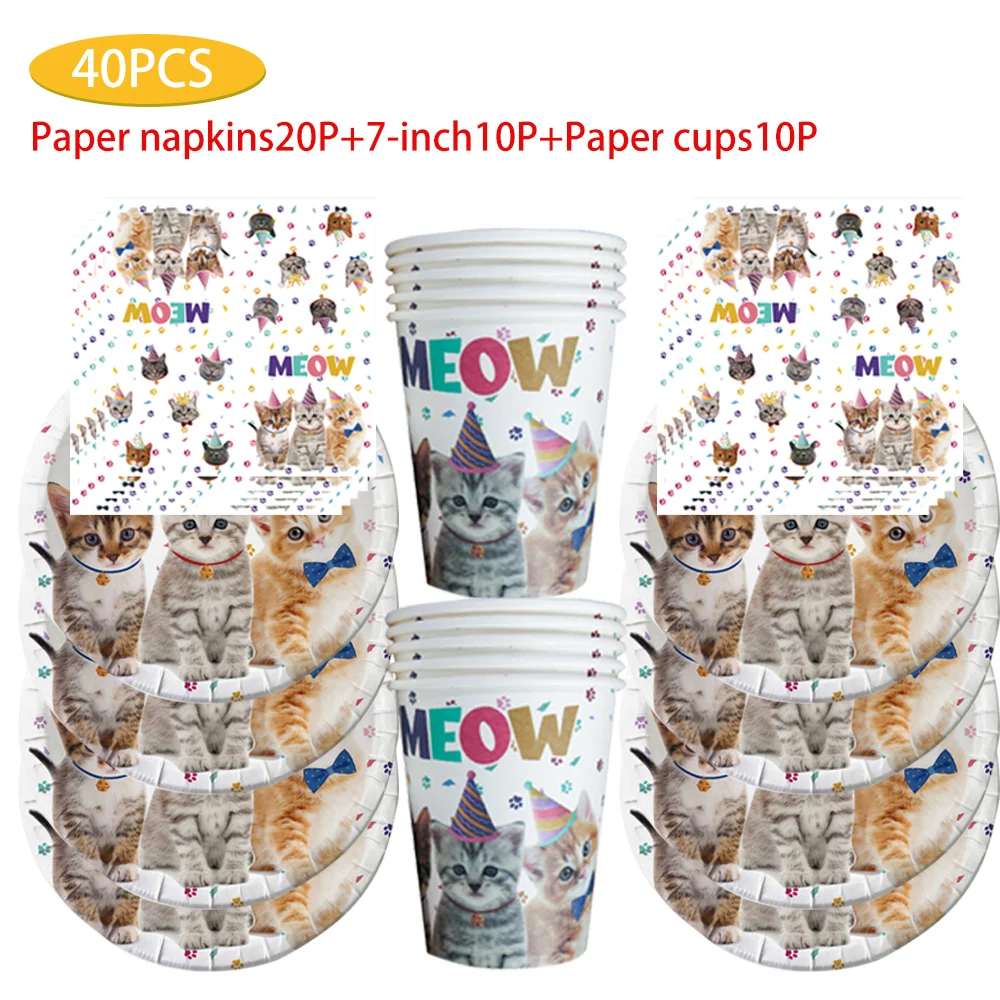 

Disposable Birthday Party Supplies, Kitty Themed Scene, Party Decoration, Atmosphere Arrangement, Scene