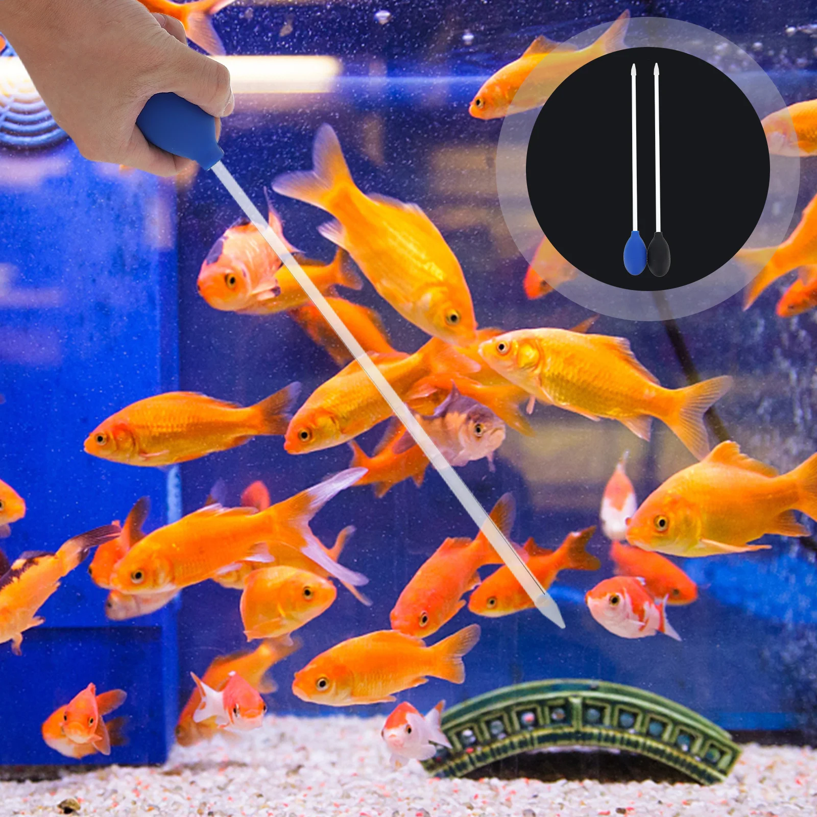 

2Pcs Aquarium Water Change Tube Coral Feeder Long Acrylic Feed Tool for Fish Tank Cleaning and Marine Pet Feeding Multi-Use