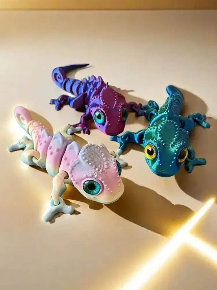Simuliertes 3D-Druck-Spielzeug: Beweglicher Chamäleon-Frosch für Küche und Heimdekoration – Ideales Geschenk