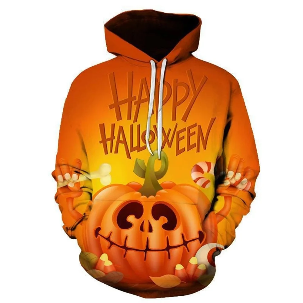 Halloween Horror Pumpkin Head 3D Printed Hoodie Street Hoodie Pullover Men's Halloween Pumpkin Pattern Streetwear Sweatshirt Top