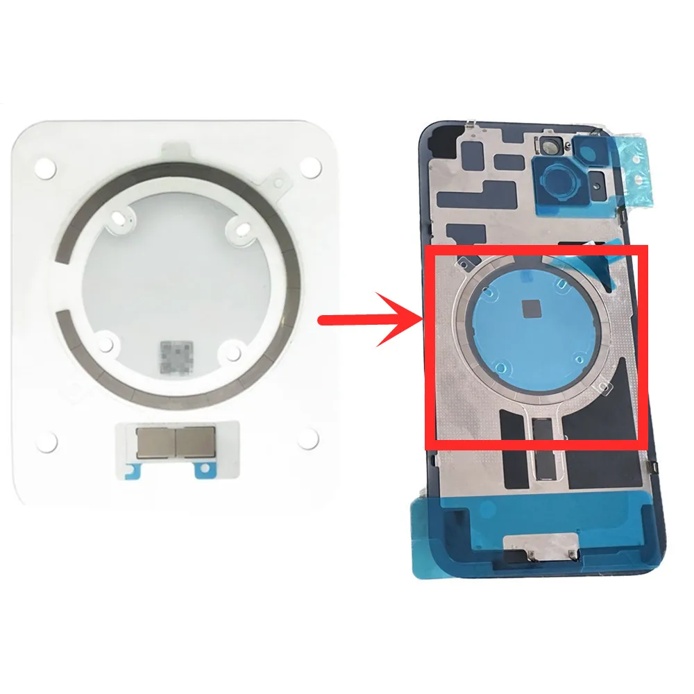 5PCS Magnetic Metal Set for IP 12-14 Pro Max Use For When Refubish Back Glass Housing Wireless Charge NFC Module Repair