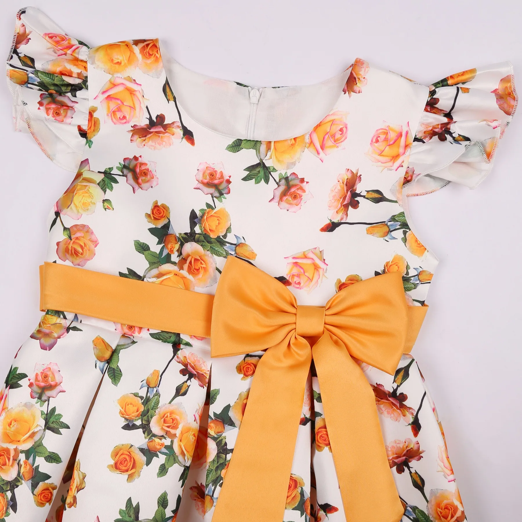 Summer Flowers Girls Dress Sleeveless Bow Fashion Elegant Little Princess Dress Prom Party Costumes 2-10 Years New Kids Clothes