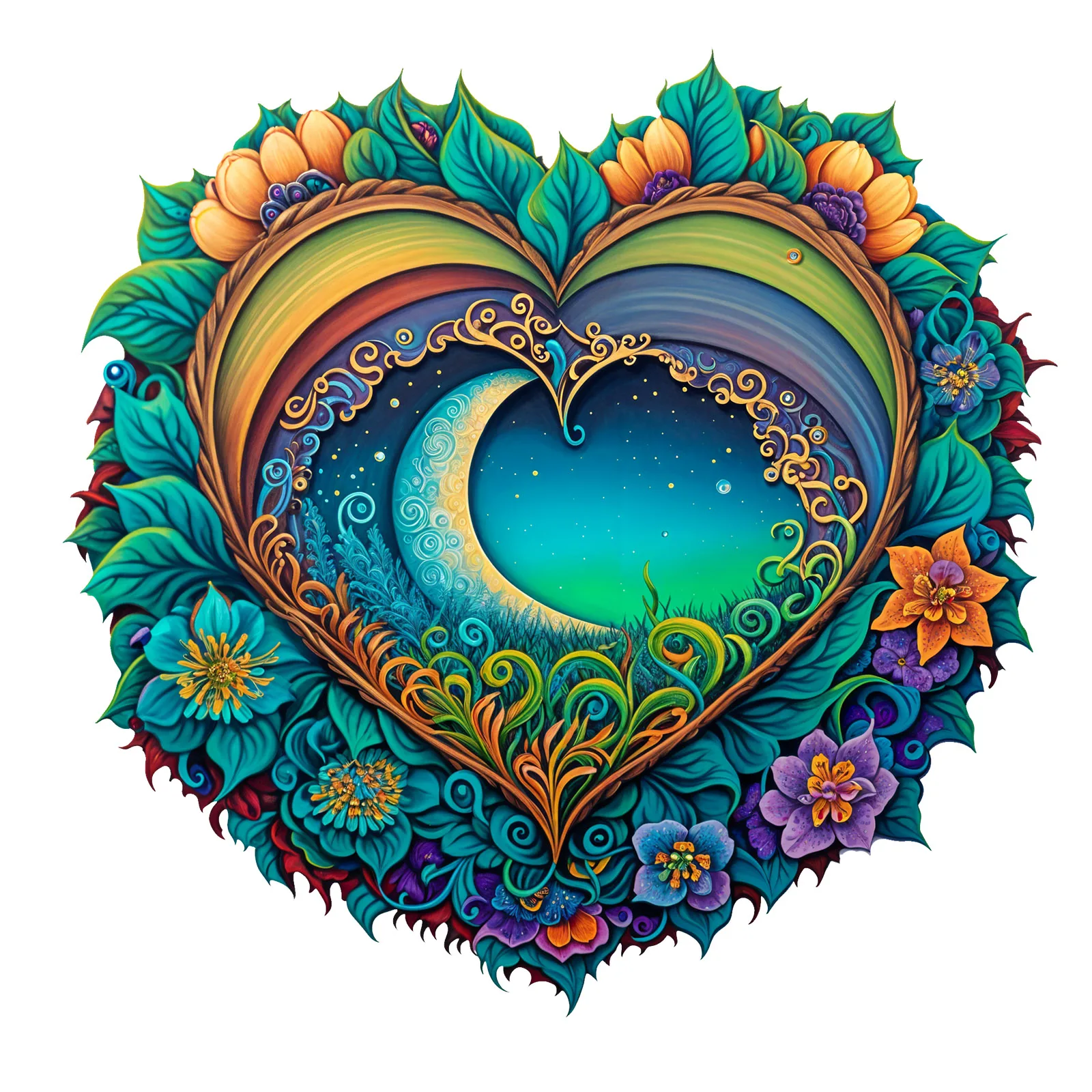 

3D Love Wood Puzzle - Educational Brain Teaser, Mindfulness Relaxation Toy & Modern Wall Art Decor for Teens Adults