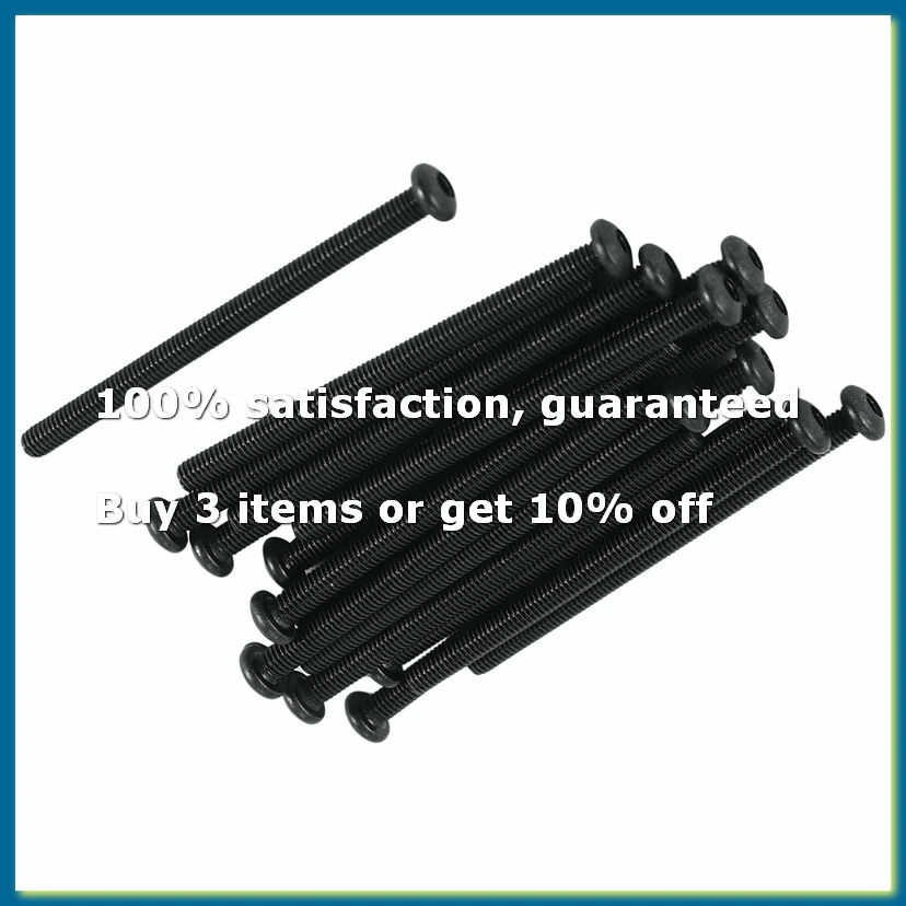 M3 x 45mm Alloy Steel Hex Socket Button Head Screws Black 20 Pcs-DTD2