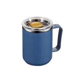 450ML Latte Cup Water Bottle Double Layer Large Capacity Portable Vacuum Insulation PP Material Stainless Steel Insulated Cup