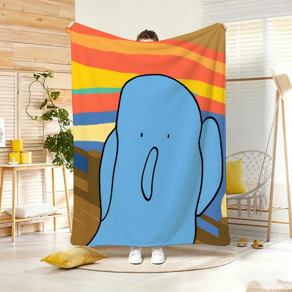 Cartoon Figure B-BLUEMONS Throw Lightweight 240g Flannel Blanket Soft Skin-friendly for Summer Cooling