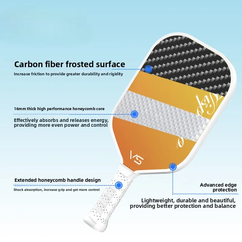 Pickleball paddleT700 ألياف الكربون، سطح بلوري 16 سم وافق Usapa خفيف الوزن للمنافسة الرياضية الخارجية مضرب كرة البيسبول #2