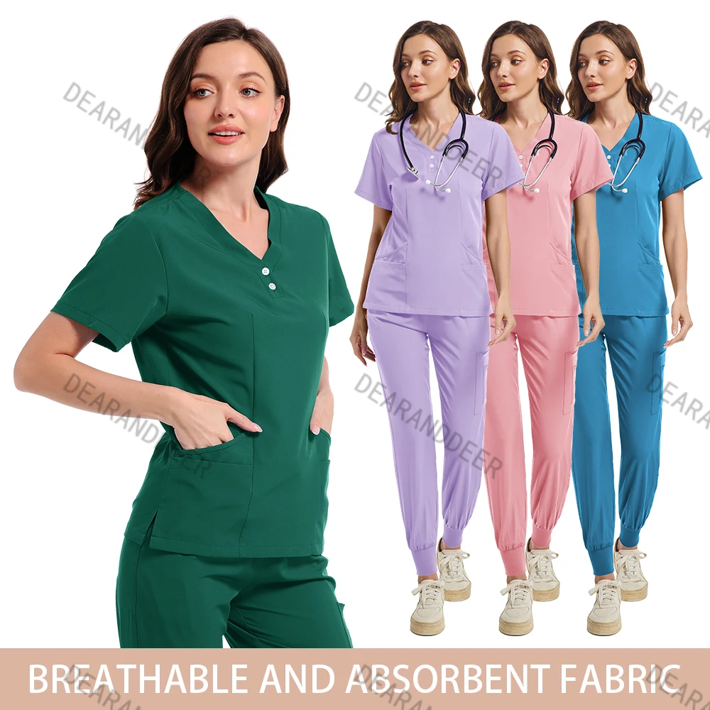 Women's Multi-color Nurse Surgical Shirt and Pants Casual Sportswear Hospital Beauty Salon Dental Clinic Doctor Medical Set