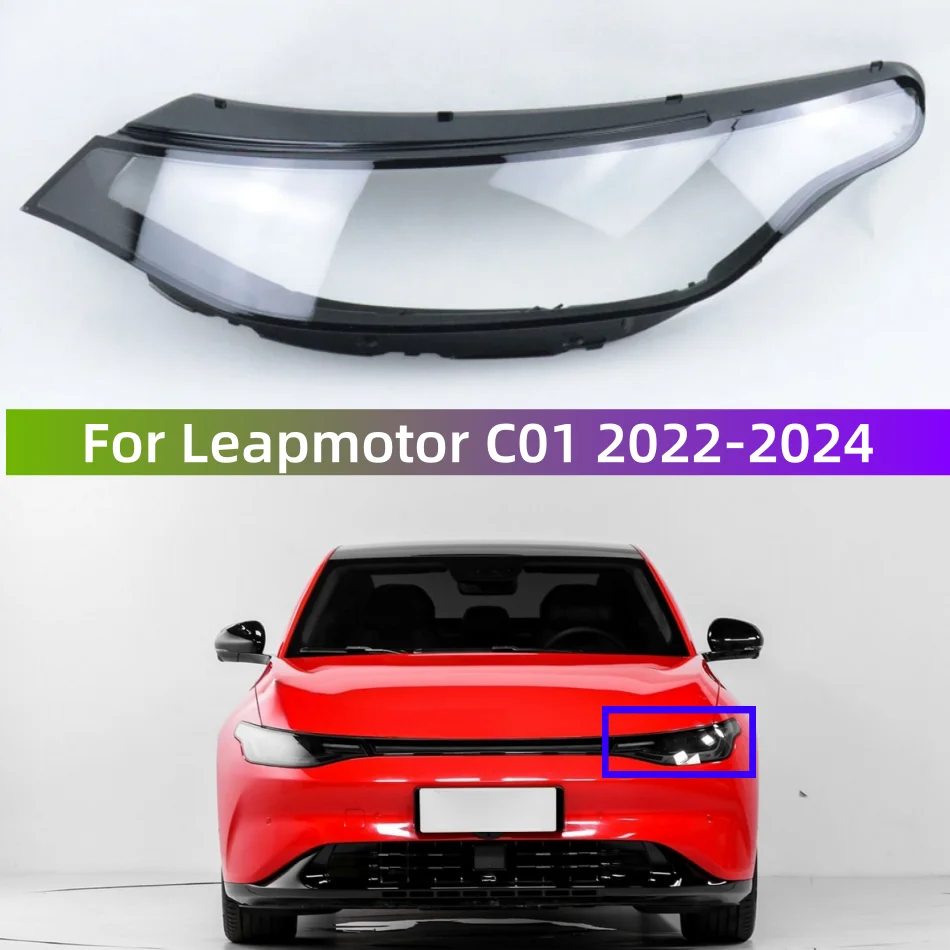 

For Leapmotor C01 2022 2023 2024 Front Headlight Glass Cover Headlamps Transparent Shell Lens Case