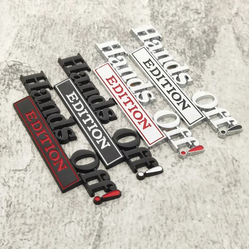 High-quality Modification 3D Metal Car Stickers Personalized Hands Off EDITION Scratch Cover DIY Decorative Car Accessories