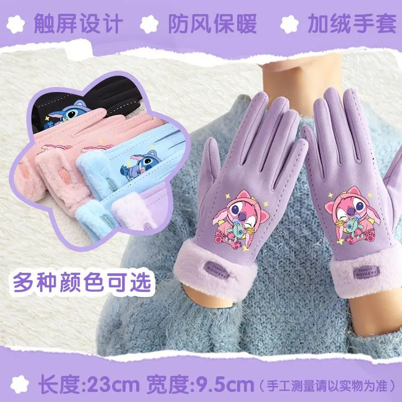 AliExpress Potdemiel Winter Stitch Gloves for Students, Disney Thermal Touchscreen Gloves, Unisex Warm Knit Mittens for Outdoor Cycling